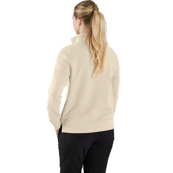 CARHARTT Tencel Fiber Relaxed Fit Half Zip Sweatshirt Oat Milk Cream Sz L {Y4} - Picture 2 of 7